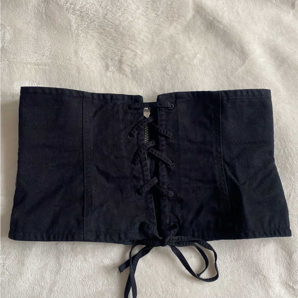 Aritzia Wilfred Jean Denim Tube Top